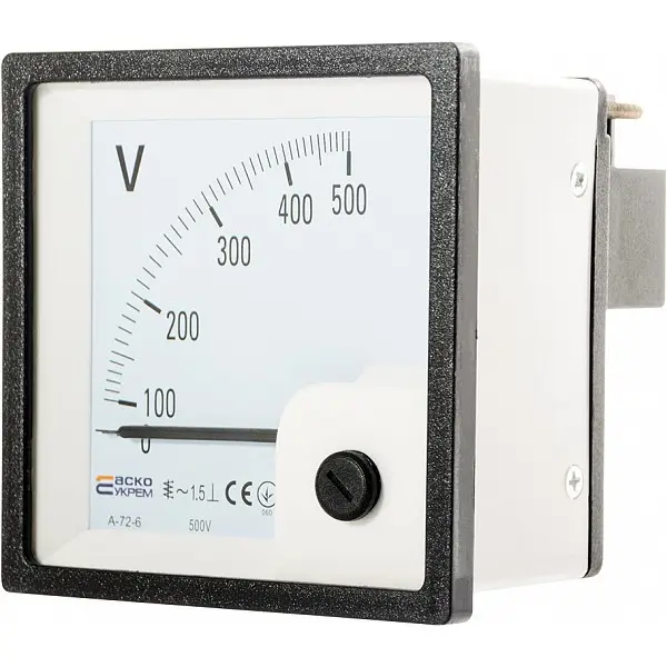 Вольтметр Аско-Укрем 30А 500В АС 72х72мм (A-72-6) (A0190010066) - фото №1