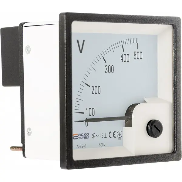 Вольтметр Аско-Укрем 30А 500В АС 72х72мм (A-72-6) (A0190010066) - фото №3
