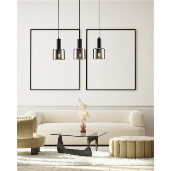 Подвесной светильник, люстра Italux PND-65342-3-BK+SG Santia E27 3x40W IP20 черный - фото №1