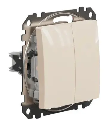 Двухклавишный выключатель Schneider Electric Sedna Design & Elements бежевый SDD112105 - фото №1