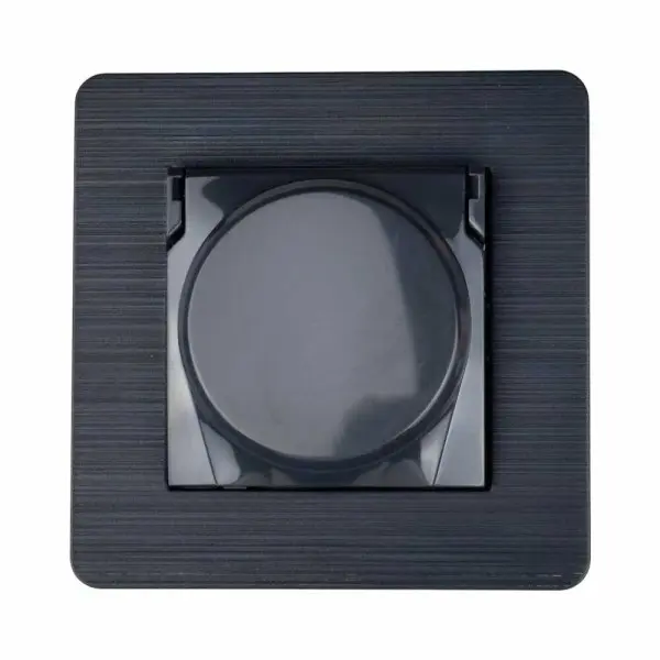 Розетка Nilson Selene антрацит 1-на з заземленням з кришкою ( 23362518 ) - фото №1