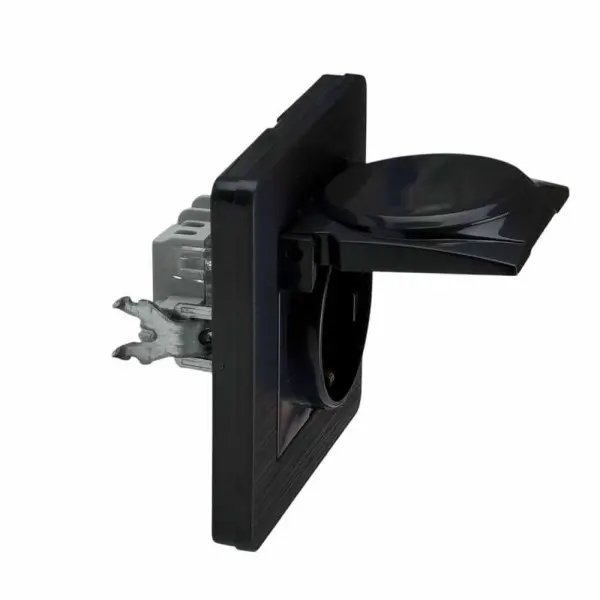 Розетка Nilson Selene антрацит 1-на з заземленням з кришкою ( 23362518 ) - фото №2