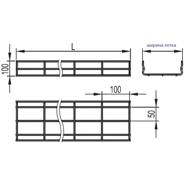 Дріт лоток 100х200х3000мм DKC FC1020 - фото №1