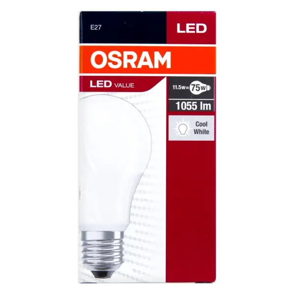 Світлодіодна лампа Osram 4052899973404 VALUE A75 10.5Вт 1055Лм 4000К E27 - фото №2 Світлодіодна лампа Osram 4052899973404 VALUE A75 10.5Вт 1055Лм 4000К E27 - фото №2