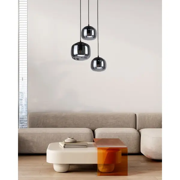 Подвесной светильник, люстра Italux PND-67705-3-BK-SG Calto E27 3x40W IP20 дымчатый - фото №1