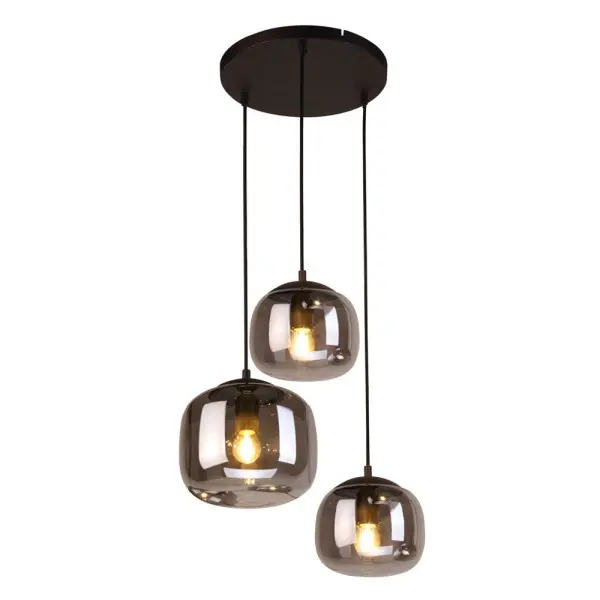 Подвесной светильник, люстра Italux PND-67705-3-BK-SG Calto E27 3x40W IP20 дымчатый - фото №2