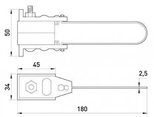 Ізольований анкерний затискач E.Next p025101 eiclamp.si.2.16.35 2х(16-35) з дротяною дужкою - фото №3