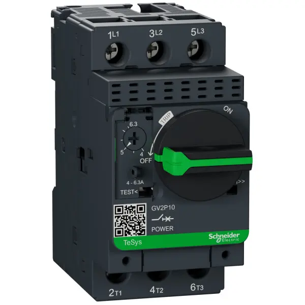 Автомат захисту двигуна Schneider Electric GV2P10 4-6.3 з комбінованим розчепленням Автомат захисту двигуна Schneider Electric GV2P10 4-6.3 з комбінованим розчепленням