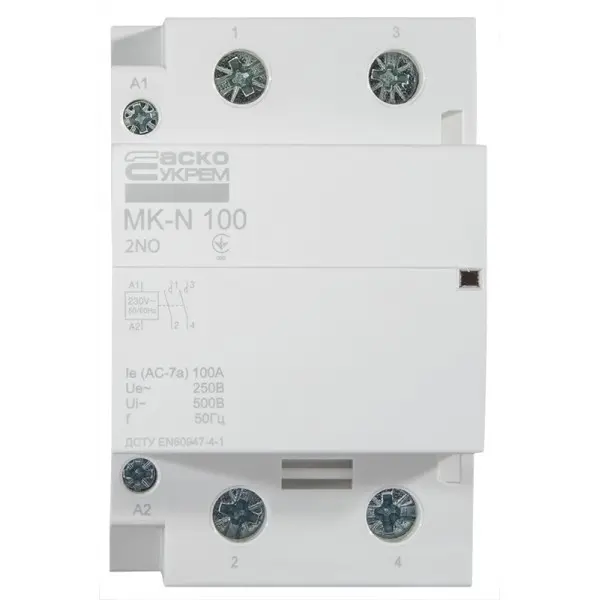 Модульный контактор Аско-Укрем MK-N 2P 100A 2NO (A0040030038) - фото №1 Модульный контактор Аско-Укрем MK-N 2P 100A 2NO (A0040030038) - фото №1