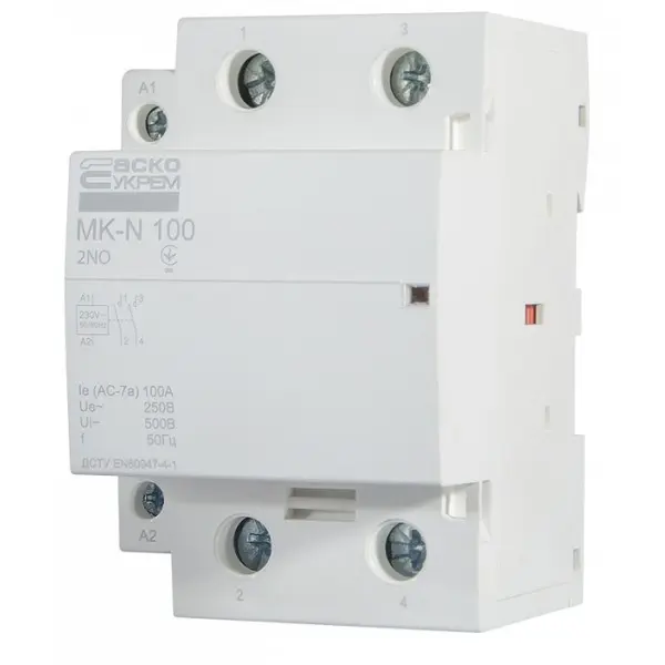Модульный контактор Аско-Укрем MK-N 2P 100A 2NO (A0040030038) - фото №3 Модульный контактор Аско-Укрем MK-N 2P 100A 2NO (A0040030038) - фото №3