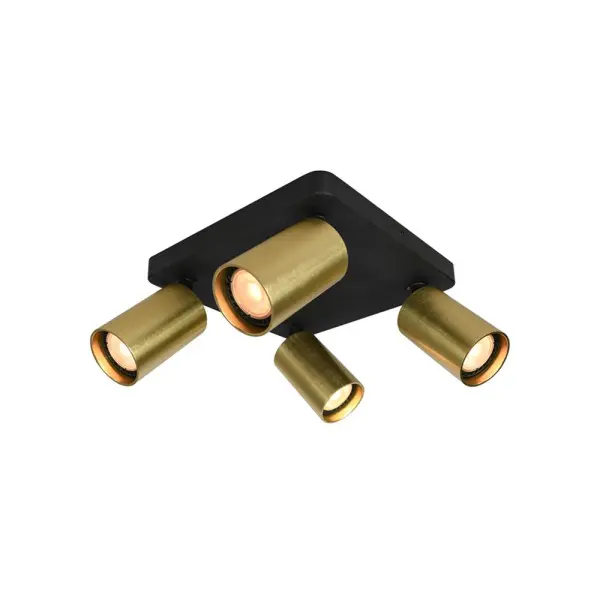 Светильник поворотный, спот Italux SPL-23436-4S-BK-BRSS Nesto GU10 4x10W IP20 золотой Светильник поворотный, спот Italux SPL-23436-4S-BK-BRSS Nesto GU10 4x10W IP20 золотой