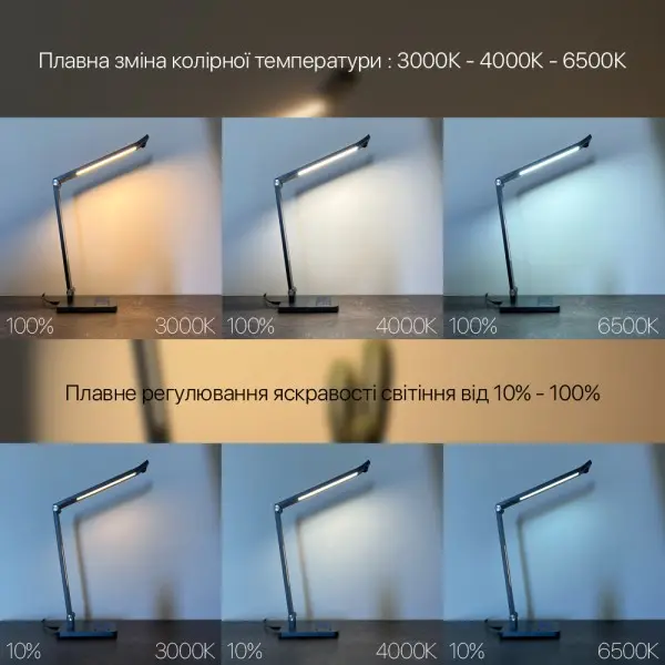 Светильник настольный LED HILTON 10W 3000-6500К черный Violux ( 530104 ) - фото №4