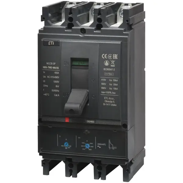 Корпусный автомат ETI NBS-TMD 400/3S 3P 400A 50кА (4673106) Корпусный автомат ETI NBS-TMD 400/3S 3P 400A 50кА (4673106)