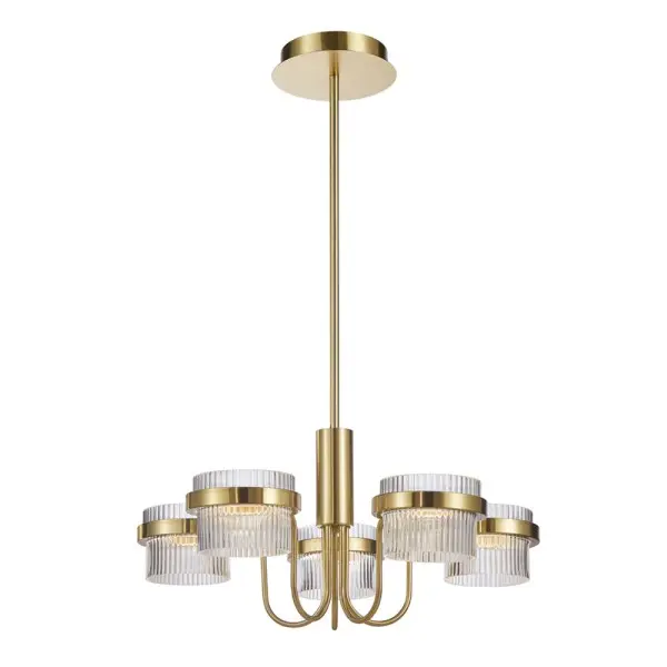 Люстра Italux PND-77362-5-40W-GD Tiara LED 5x40W 3000K 4405Lm IP20 золотий