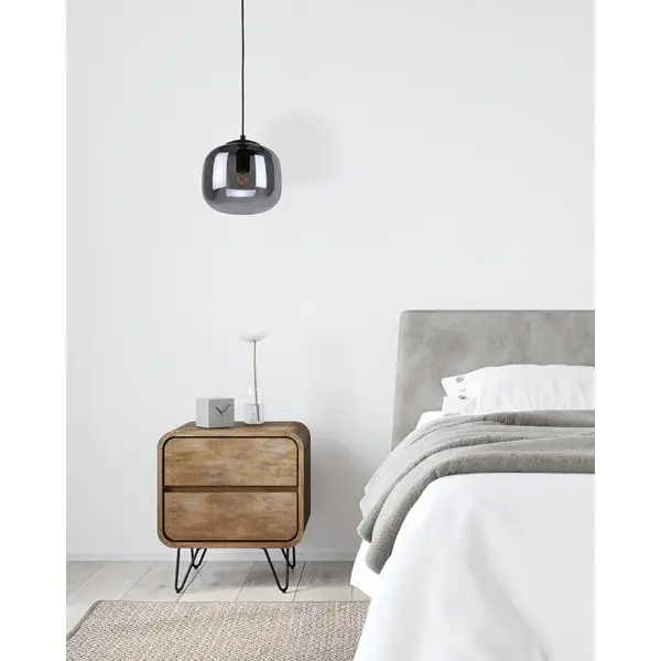 Подвесной светильник, люстра Italux PND-67705-1-BK-SG Calto E27 1x40W IP20 дымчатый - фото №1
