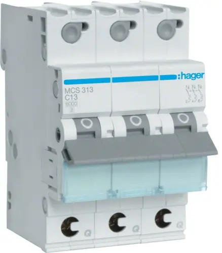 Автоматичний вимикач Hager MCS313 QC 6кА C 13A 3P