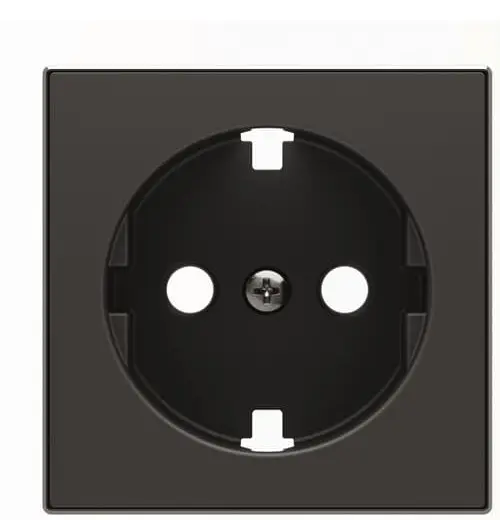 Центральна плата розетки ABB Sky 2CLA858890A1501 8588.9 NS із заземленням (чорний оксамит)