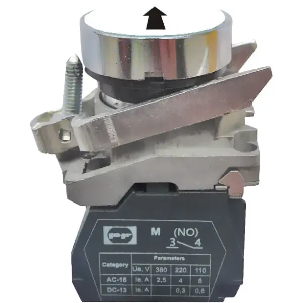 Кнопка Promfactor FP4-BA3341 1NО «чорна стрілка вгору» біла (FP4-BA3341)