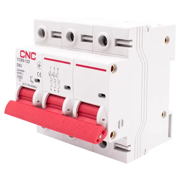 Автоматический выключатель CNC YCB9-125 3Р 63А 10kA D - фото №1