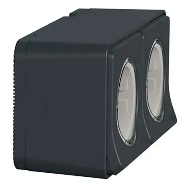 Накладна 2-місна розетка Schneider Electric MUR36029 із з/к та шторками IP55 (чорний) - фото №2