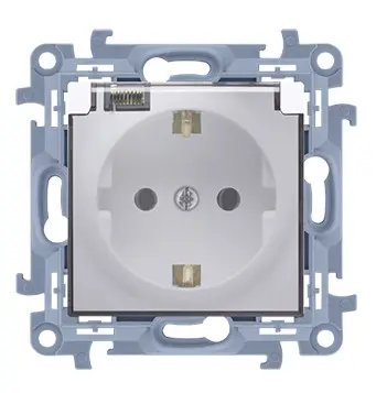 Розетка із з/к із кришкою Simon 10 біла