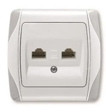 Розетка комп'ютерна подвійна (2хRJ45 Cat5e) біла Carmen