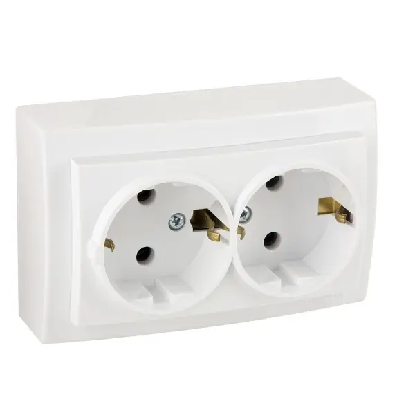 Розетка Nilson Themis біла 2-на з заземленням ( 26111025 )