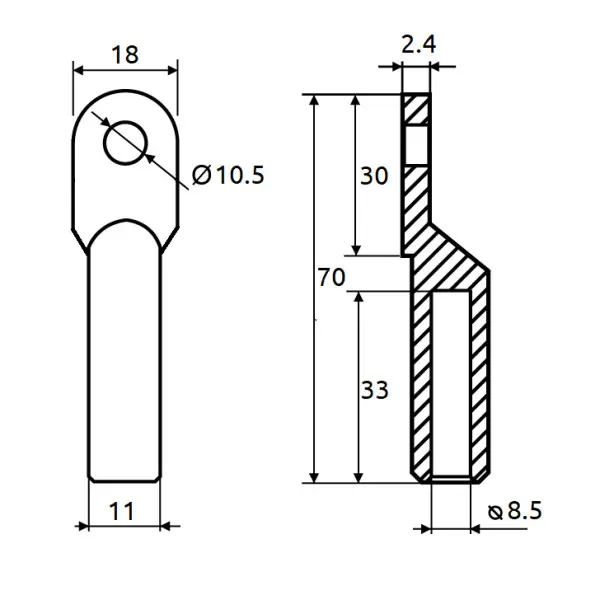 Кабельный наконечник Promfactor CL/CRL-35-10 медно-луженый - фото №1