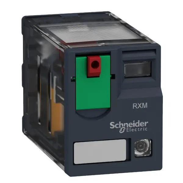 Мініатюрне реле Schneider Electric RXM4AB2P7 4CO 230В із LED та блокованою тестовою кнопкою