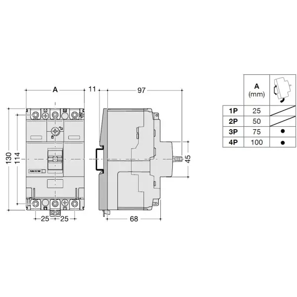 Автоматичний вимикач Hager HDA161L x160 In=160А 4P 18кА - фото №3