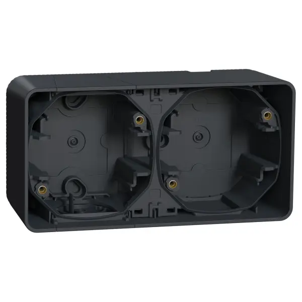 Накладной горизонтальный блок подрозетников Schneider Electric MUR37914 IP55 (антрацит) Накладной горизонтальный блок подрозетников Schneider Electric MUR37914 IP55 (антрацит)