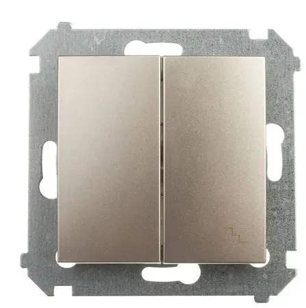 Двойной проходной выключатель Kontakt Simon Simon 54 Premium DW6/2.01/44 (золото)
