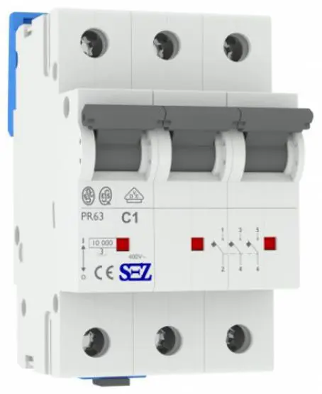 Трехполюсный автомат SEZ 63 C 1А 3P (PR63C1А)