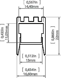 LED-профиль KLUS PDS-ZMG, 1 метр - фото №3