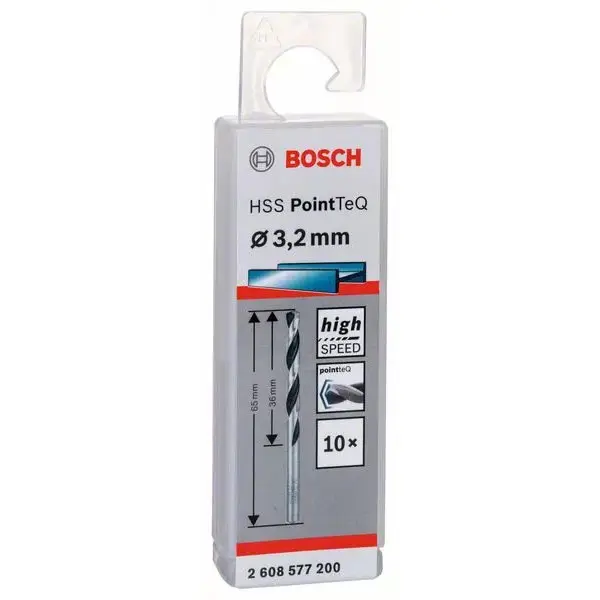 Свердла Bosch 2608577200 PointTeQ HSS 3,2мм (10шт) - фото №1