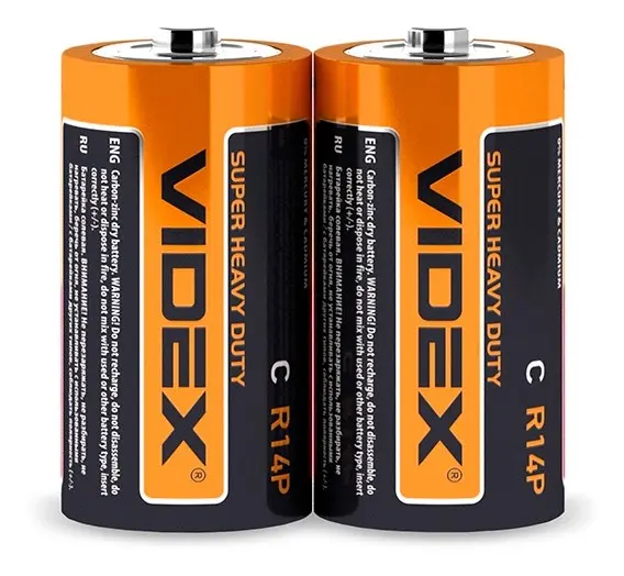 Солевая батарейка Videx R14P C (R14P/C 2pcs S) 2 шт