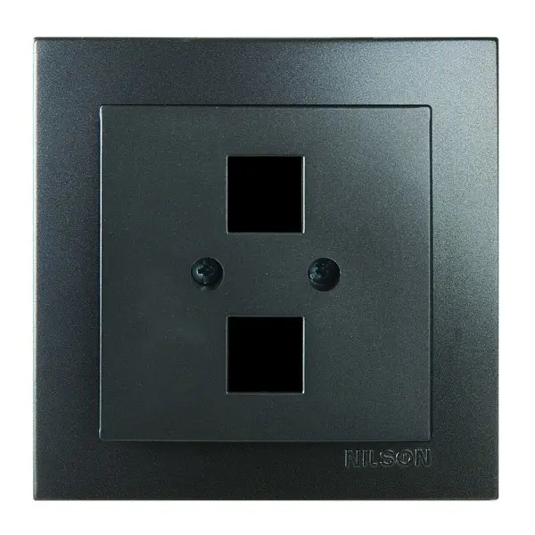 Розетка Nilson Touran антрацит комп'ютерна 2-на без модуля ( 24161043 )