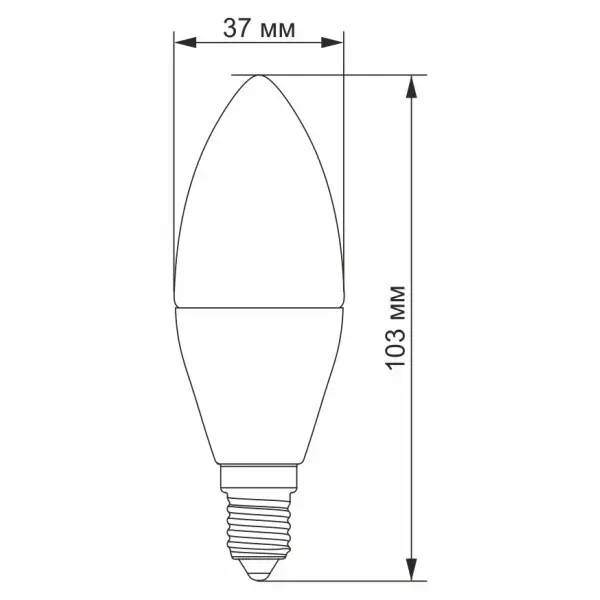 Світлодіодна лампа Videx C37e E14 7Вт 4100K (VL-C37e-07144) - фото №2