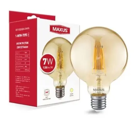 Филаментная светодиодная лампа Maxus G95 FM 220Вт E27 Golden (1-MFM-7095) - фото №1