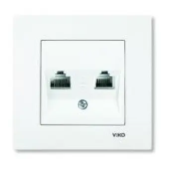 Розетка комп'ютер телефон (RJ45 Cat5e - RJ11 Cat3) біла VIKO Karre Розетка комп'ютер телефон (RJ45 Cat5e - RJ11 Cat3) біла VIKO Karre