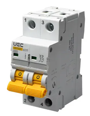 Автоматический выключатель UEC SB-M8 2P 20A B 4,5кA (MCB45-2-020-B)