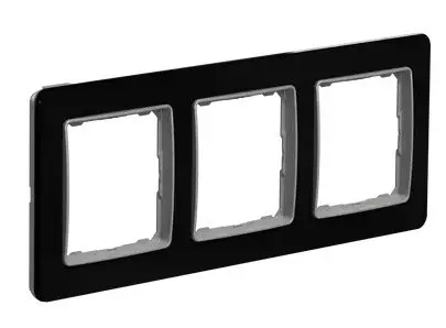 Рамка тройная Schneider Electric Sedna Elements искусственное черное стекло SDD361803 - фото №1