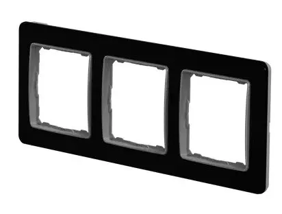 Рамка тройная Schneider Electric Sedna Elements искусственное черное стекло SDD361803 - фото №4