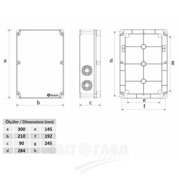 Термопластикова коробка Bemis BB2-0731-0003 ABS 222x300x90 IP44 (5.1.1.98542) - фото №1