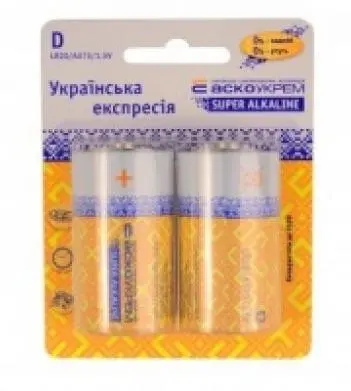 Батарейка щелочная Аско-Укрем D.LR20.BL2 (блистер 2шт)