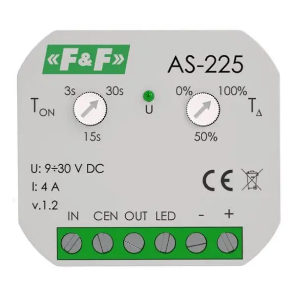 Лестничное реле F&F AS-225 9-30В DC 4А - фото №1