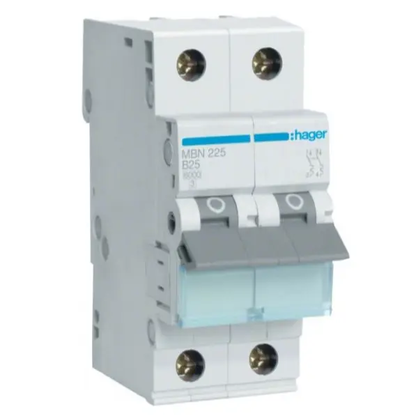Автоматичний вимикач Hager MBN225 6кА B 25A 2P
