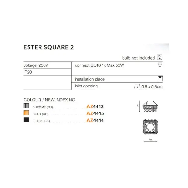 Точковий світильник AZzardo AZ4415 Ester S 2 Go - фото №2
