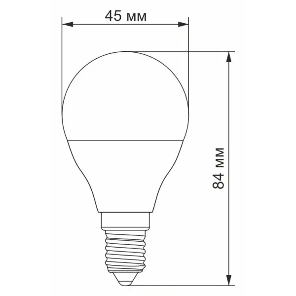 Світлодіодна лампа Videx G45e E14 7Вт 4100K (VL-G45e-07144) - фото №1