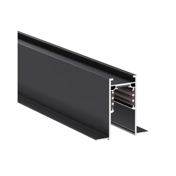 Магнитный трековый шинопровод врезной Kloodi KDMG-TRO 3M BK 48V 3м черный - фото №1